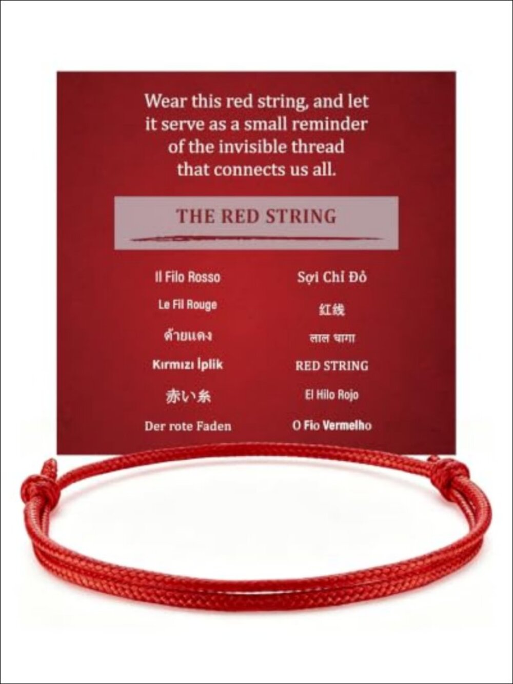 Waterproof Waxed Nylon Red String Bracelet Adjustable Protection
